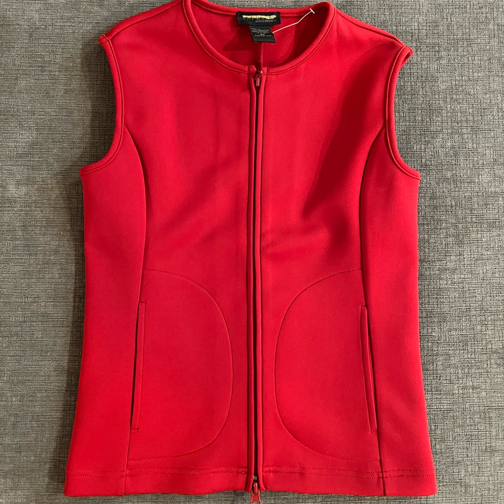 Vintage Express World Brand Red Zip Vest